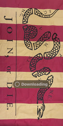 Sons of Liberty "Join or Die" Vintage Flag – 100% Cotton, Double-Sided Embroidered | 3x5 ft