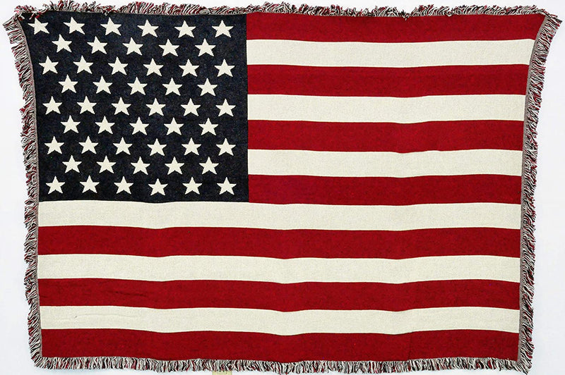 American Woven Cotton Blanket Collection:  USA Flag Blanket, An Appeal To Heaven, Gadsden Don't Tread on Me, Betsy Ross & Second 2nd Amendment Americana Afghans