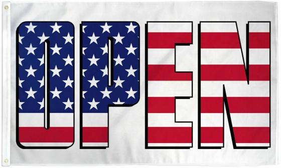 Open USA 3'x5' Flag ROUGH TEX® 68D Nylon