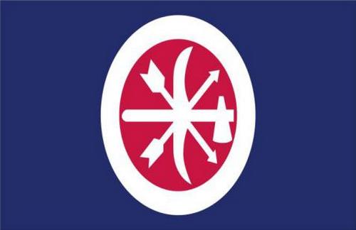 Choctaw Braves 3'X5' Embroidered Flag ROUGH TEX® 300D Nylon