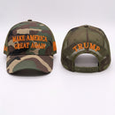 Make America Great Again Camo Trucker Hat — 4-Sided Premium Embroidered | Trump 45-47 | USA Flag Patch