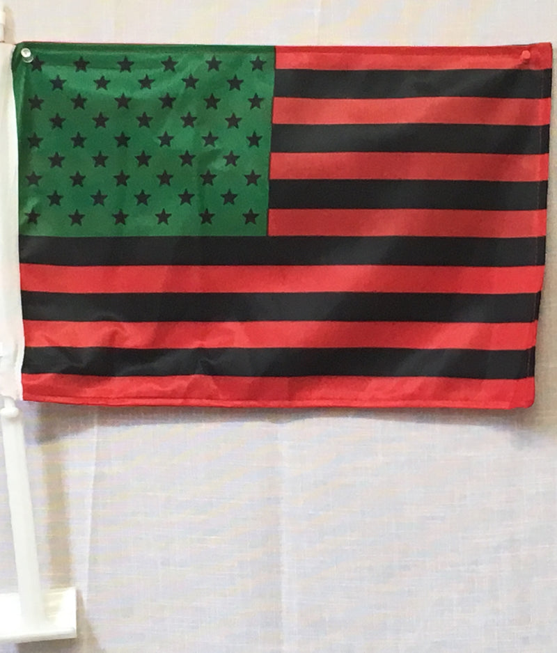 Afro American USA 12"x18" Car Flag Double Sided