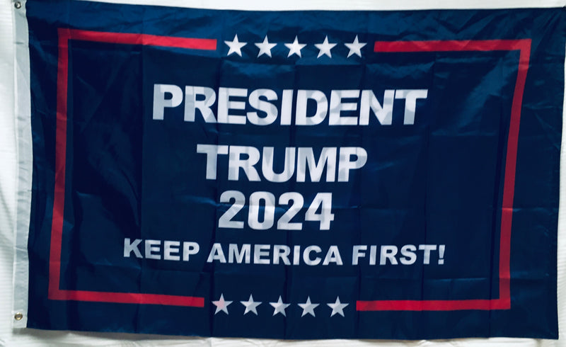 President Trump 2024 Keep America First Red 3'X5' Double Sided Flag ROUGH TEX® 150D