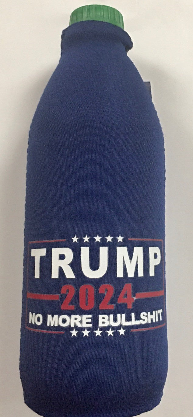Trump 2024 No More Bullshit  Neoprene Bottle Jackets Blue