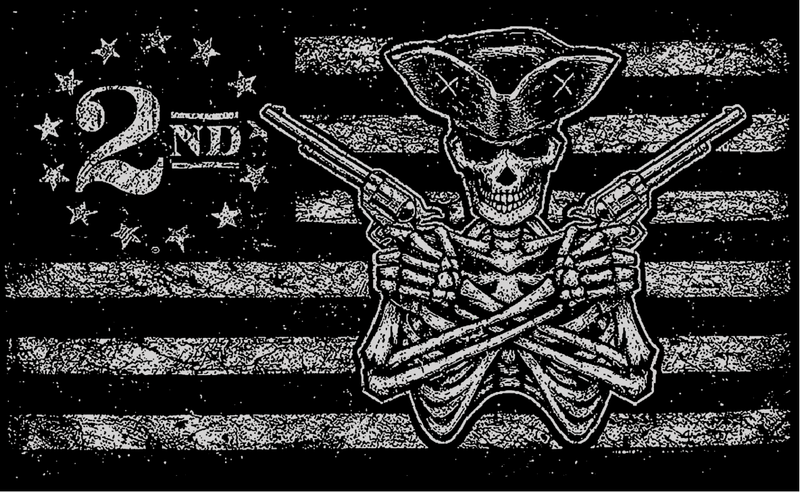 2nd Amendment Revolver USA Blackout 3'X5' Flag ROUGH TEX® 100D American 2A