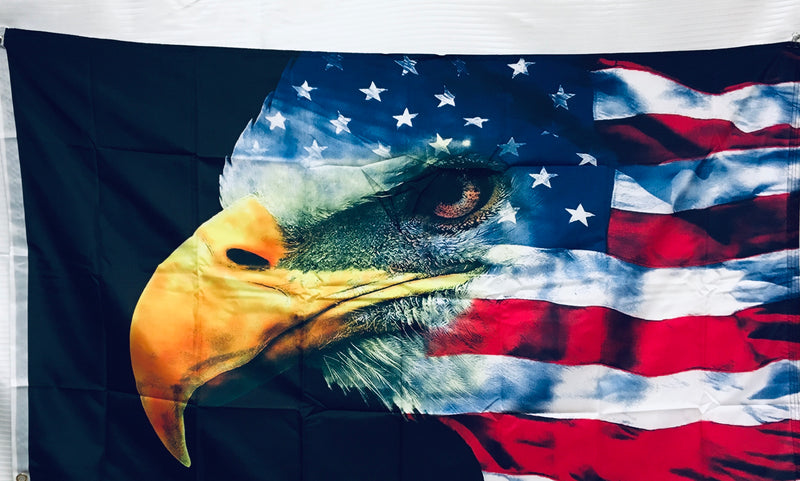 USA Eagle Black 3'X5' Flag ROUGH TEX® 100D
