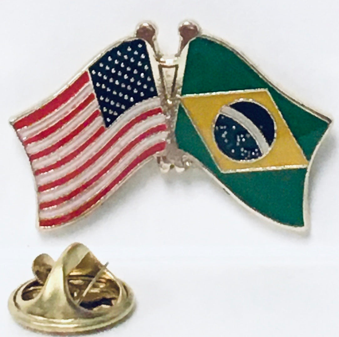 Brazil Pin USA Brazil Lapel Pin American Brazilian
