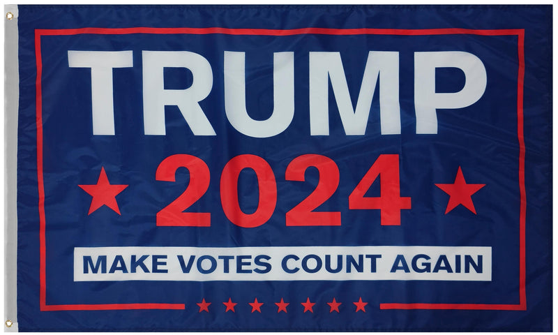 Trump 2024 Make Votes Count Again Blue 3'X5' Flag ROUGH TEX® 68D Nylon MAGA Nation