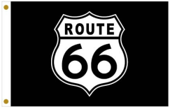 Route 66 Black 12"x18" Flag ROUGH TEX® 100D With Grommets