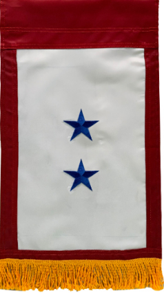 Service Banner 2 Stars 12"x18" Embroidered Flag ROUGH TEX® 300D