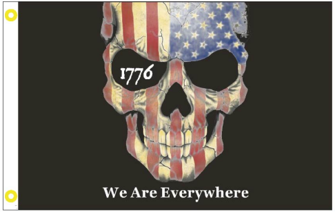 We Are Everywhere 1776 USA Skull 12"x18" Flag ROUGH TEX® 100D With Grommets