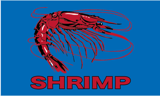 Shrimp Blue 3'x5' Flag ROUGH TEX® 100D
