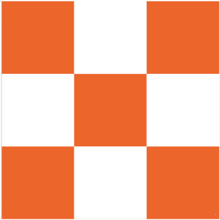 Airport Safety Orange & White Checkered 3'x3' Flag ROUGH TEX® 100D with Sleeve & Grommets