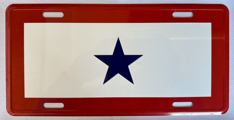 US Service Star Single Star Embossed License Plate Aluminum