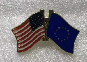 USA & European Union Friendship Lapel Pin American EU