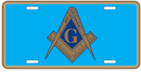 Masonic Blue Embossed License Plate Aluminum Auto
