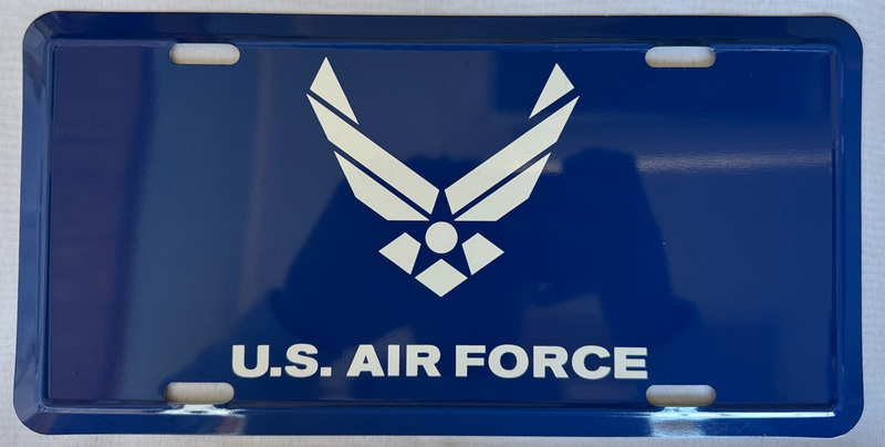 US Air Force Blue Embossed License Plate Aluminum