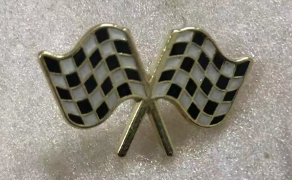 Checkered Black & White Friendship Lapel Pin