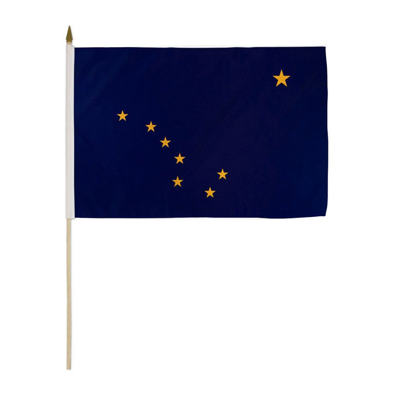 Alaska 12"x18" Stick Flag ROUGH TEX® 68D 30" Wooden Staff