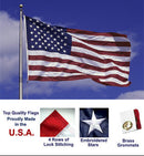 USA Cotton Made In USA American Flags 3'x5' 4'x6' and 5'x8' In Stock