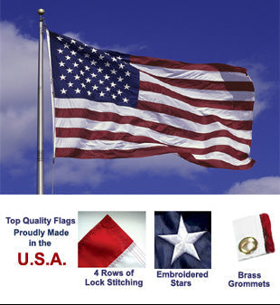 USA Nylon Made In USA American Flags 3'x5' 4'x6' and 5'x8' In Stock