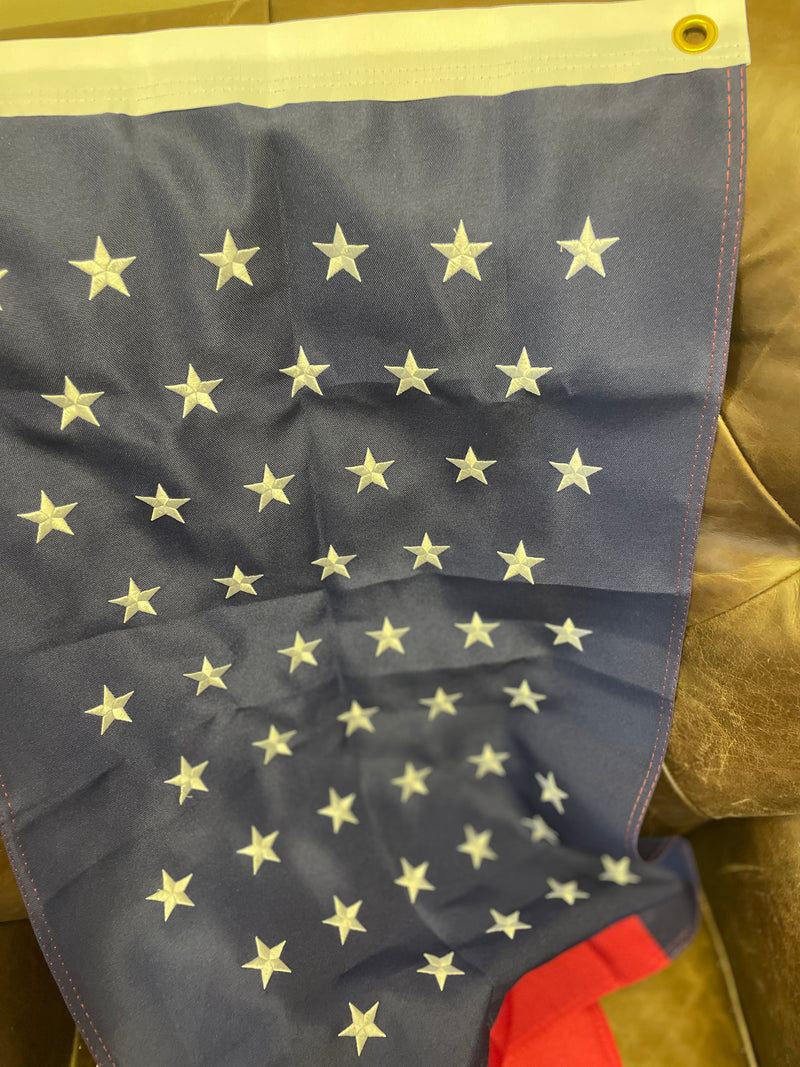 USA American Pulldown 8'x20" 210D Nylon Embroidered Stars & All Sewn Stripes