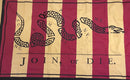 Sons of Liberty "Join or Die" Vintage Flag – 100% Cotton, Double-Sided Embroidered | 3x5 ft