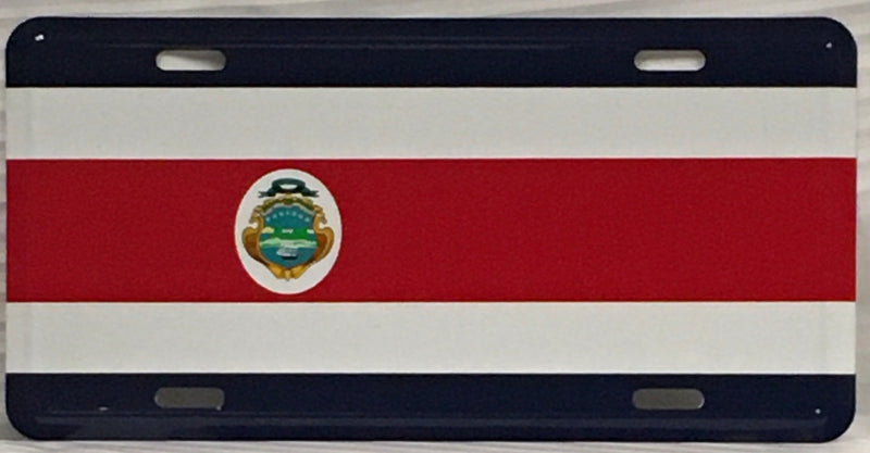 Costa Rica Flag Embossed License Plate