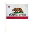 California 12"x18" Stick Flag ROUGH TEX® 68D 30" Wooden Staff