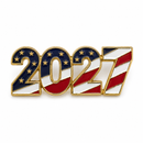Patriotic 2027 Gold Plated Lapel Pin – Hard Enamel