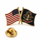 USA & North Dakota Friendship Lapel Pin – Cloisonné Hard Enamel