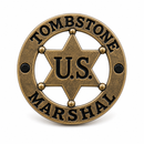 Tombstone U.S. Marshal Badge Lapel Pin – Antique Brass | Hard Enamel