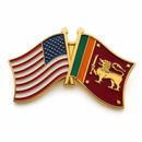 USA & Sri Lanka Friendship Flags Gold-Plated Lapel Pin | Hard Enamel | Diplomatic & Heritage Pin
