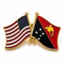 USA & Papua New Guinea Friendship Flags Gold-Plated Lapel Pin | Hard Enamel | Diplomatic & Heritage Pin