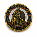 Saint Florian Patron Saint of Firefighters Antique Gold Lapel Pin