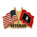 American Veteran Dual Flag Friendship Gold-Plated Lapel Pin