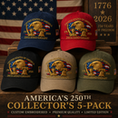 America’s 250th Anniversary Collector’s 5-Pack – Custom Embroidered Patriotic Hats