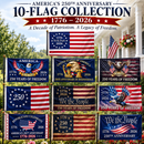 America’s 250th Anniversary 10-Flag Collector’s Set – 1776–2026 Patriotic Flag Collection