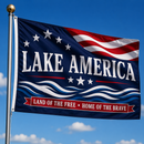 Lake America Flag – Land of the Free | 3x5 ft | Brass Grommets | Pre-Order Ships After 9/11