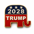 Trump 2028 GOP Elephant Lapel Pin — Gold Plated Enamel | Republican Collector Pin