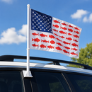 American Angler Fish Car Flag | Double Sided | Patriotic Vehicle Flag