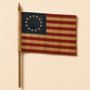 Betsy Ross 4x6 Inch Stick Flags Vintage Tea Stained 10 Inch Wooden Staffs American Revolution
