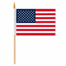 American 12" x 18" USA Stick Flag | Wood Staff