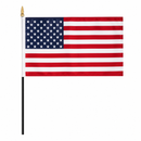 American Stick Flag | 12" x 18" Mounted Flag with Black Staff & Gold Spear Tip