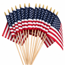 American 4"x6" USA Stick Flag | Rough Tex® 68D | 12-Pack | Wooden Stick