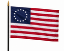 Betsy Ross 13 Star 4"x6" Black Wood Stick Flag