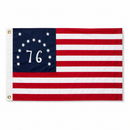 Bennington '76 Light Vintage Colonial Americana Cotton Sewn Flag — 2'x3' | Tea-Stained Historic Flag
