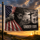 USA "Under God" American Flag 4x6 ft | Christian Patriotic Reveal Flag with Brass Grommets