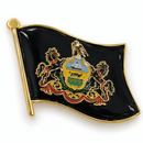 Pennsylvania Wavy Lapel Pin | Black Enamel with Gold Plating