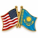 USA Kazakhstan Friendship Flag Enamel Lapel Pin